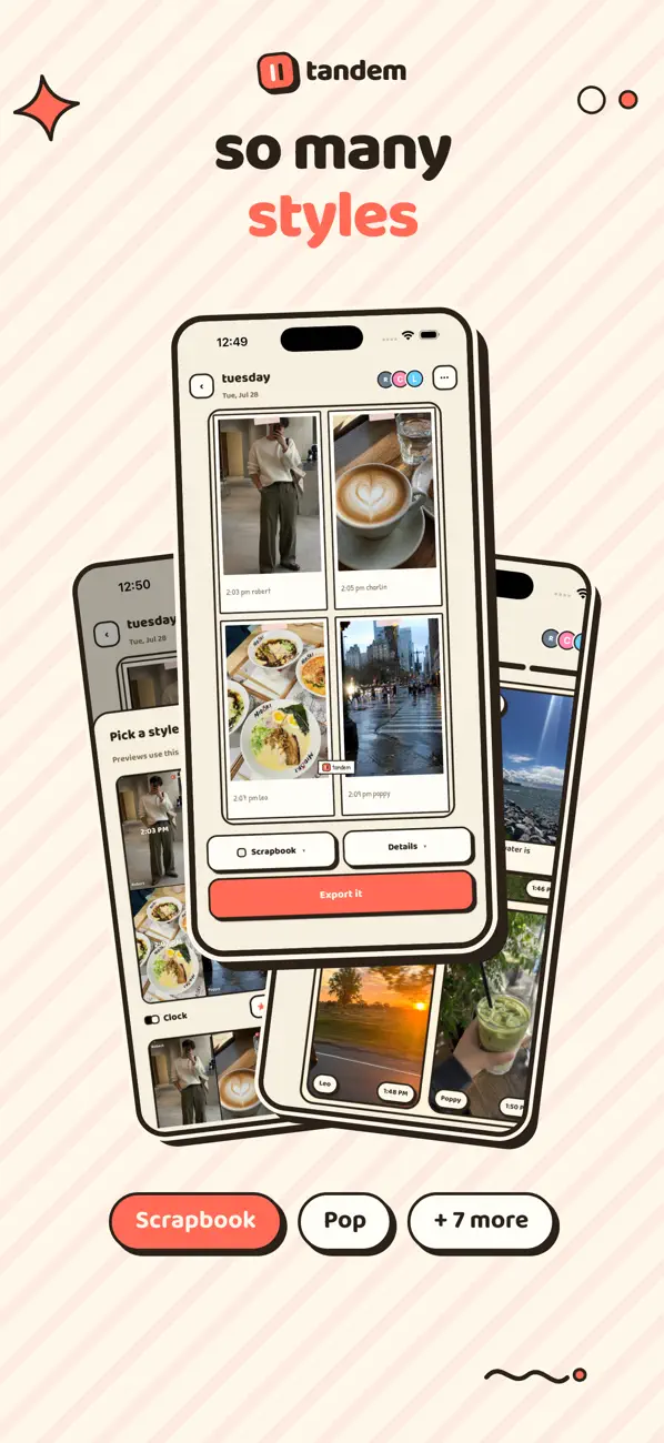 Picking a video style in Tandem: Scrapbook, Pop and more